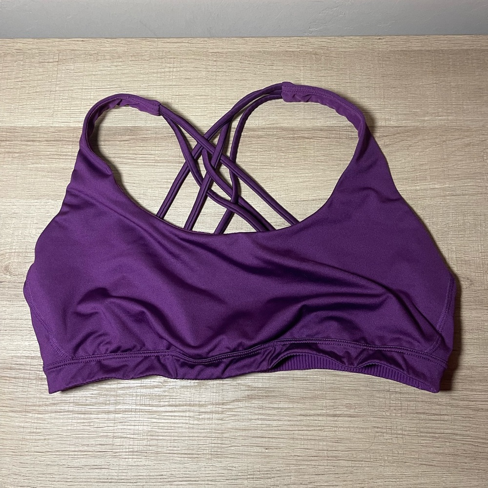 Purple sport bra strappy cross back Victoria secret